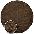 Hand-woven Retro Brown Wool Rug (8' Round)