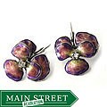 Sweet Romance Enamel Pansy Earrings