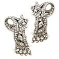 Sweet Romance Diamonte Ribbon Earrings