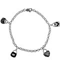 Sterling Silver Dangling Purse Charm Bracelet