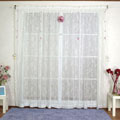 Jacquard Small Flower Sheer Lace Curtains (Set of 2)