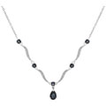 Sterling Silver Ebony Sapphire Wave Necklace