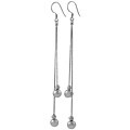 Sterling Silver Dangling Ball Earrings