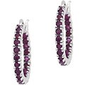 Sterling Silver Inside-out Ruby Hoop Earrings