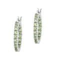 Sterling Silver Peridot Inside-out Hoop Earrings