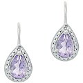 Sterling Silver Diamond and Amethyst Earrings