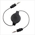 Retractable 3.5 mm Black Audio Extension Cable