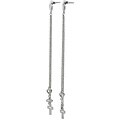 Sterling Silver Dangling Heart and Cross Earrings