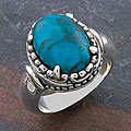 Sterling Silver Turquoise Handmade Ring (Indonesia)