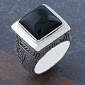 Sterling Silver Black Onyx Bold Ring (Indonesia)
