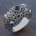 Sterling Silver Amethyst Handcrafted Ring (Indonesia)