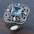 Sterling Silver Blue Topaz 'Cawi' Ring (Indonesia)