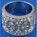 Silvertone Pave Cubic Zirconia Fashion Ring