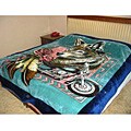 Spirit of the Wolf and Motorcycle Design Blanket