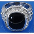 Silvertone Cushion-cut Cubic Zirconia Fashion Ring