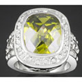 Silvertone Cushion-cut Cubic Zirconia Fashion Ring