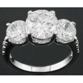 Silvertone 3-stone Round Cubic Zirconia Ring