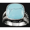 Silvertone Cushion-cut Cubic Zirconia Etched Ring