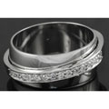 Silvertone Cubic Zirconia Accented Fashion Ring