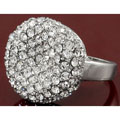 Silvertone Pave Cubic Zirconia Fashion Ring