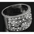 Silvertone Pave Style CZ Flower Fashion Ring