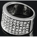 Silvertone Pave-style CZ Fashion Ring