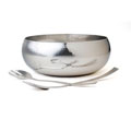 Stainless Steel 3-piece Serving Bowl and Utensil Set