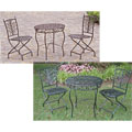 Iron Bistro 3-piece Table and Folding Chair Set