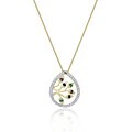 18k Gold over Sterling Silver Gemstone Leaf Necklace