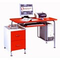Deluxe Red Cosmo Computer Desk Workstation