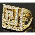 Goldtone Pave-style CZ with Heart Cut-out Ring