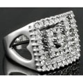 Silvertone Pave-style CZ with Heart Cut-out Ring