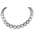 18k White Goldplated Brass Cubic Zirconia Necklace