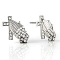 Silverplated Praying Hands and Cross Earrings