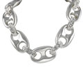 Silverplated Cubic Zirconia 36-inch Link Necklace