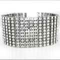 Silvertone 10-row Rhinestone Bracelet