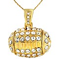 Goldtone Rhinestone Football Necklace
