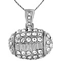 Silverplated Rhinestone Football Necklace
