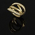 Goldtone CZ Accented Fashion Ring