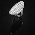 Sivlertone Pave Style CZ Knuckle Fashion Ring