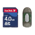 Sandisk 4G SD Card with SDHC USB Card Reader