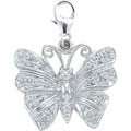 14k White Gold 1/10ct TDW Diamond Butterfly Charm