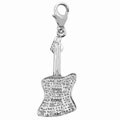 14k White Gold Diamond Guitar Charm