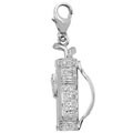 14k White Gold Golf Bag Charm
