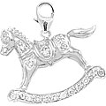 14k Gold 1/10ct TDW Diamond Rocking Horse Charm