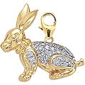 14k Yellow Gold 1/10ct TDW Diamond Rabbit Charm