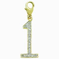 14k Yellow Gold 1/10ct TDW Diamond #1 Charm