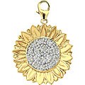 14k Yellow Gold 1/10ct TDW Diamond Sunflower Charm