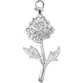 14k White Gold Diamond Rose Charm