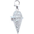 14k White Gold and Diamond Ice Cream Cone Charm